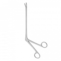 TSH-04-296-26 Vaginal forceps for foreign bodies, curved along rib No. 2, 260 mm