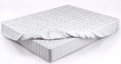 Terry waterproof mattress cover with elastic band.