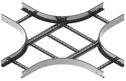 X-diverter (cross-shaped splitter) radius cable gland LTU 000x00 X, with overall dimensions from 150x50 mm to 1000x200 mm,