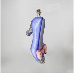 Handmade glass Christmas tree toy "Magic slipper"