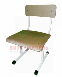 Pupil's chair on metal frame adjustable in height