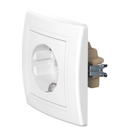 CADUCEUS ALING PRESTIGE Flush-mounted socket outlet with grounding without cover with ceramic base 16A, 250V~, white, ref. 600