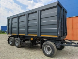 Tri-axle trailer (without steering) 94563 using axles manufactured by OOO "BPV-OST": wheel axles with brakes