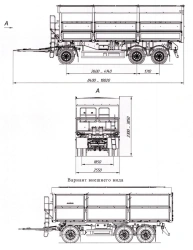 Tipper trailer 8595-41A with axles HJD13Y30S18-1840T16-060 with load capacity 12 tonnes
