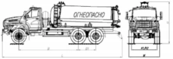 Specialised tank truck (for oil condensate collection) 5493T on chassis Ural 4320-60, 4320-62, 4320-70, 4320-72, 4320-74, 55