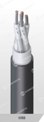 Cable of management and control with multiwire tinned cores, insulation from polyvinylchloride plasticate of mark KUVVB