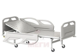 KF0-01-"MSC" (MSC-4101) - General hospital bed with headrest, on wheels, plastic backrests, bed - steel sheet, adjustable