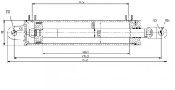 Hydraulic cylinder 1165.00.00.00.00 (100x40-400, mm), 16MPa