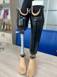 Modular tibial prosthesis, including those with congenital underdevelopment with silicone cover PN3-M-CH