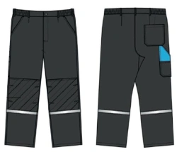 Women's trousers for protection against mechanical influences Line Manager/Specialist art.TMHER012 colour Iron Gate with Blue Gr