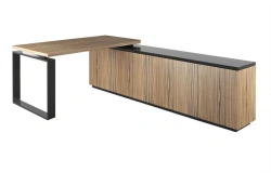 Executive desk made of light fibreboard with metal support CP-2-3-1