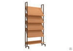 One-sided library shelving unit