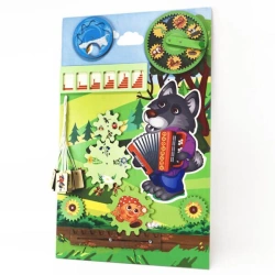 Bisiboard (didactic panel) wall mounted grey wolf. Fairy Tale Country Series
