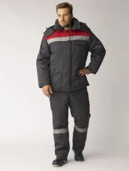 Winter suit Trudzhenik-Ultra-1 SOP, trousers, t.grey/red, art.87494644.