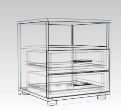 Semi-open cabinet with drawers