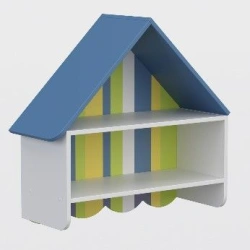Hinged cupboard mod.1 "Nevalyashki". Size (w x d x h): 700 x 300 x 500 mm. With photo printing stripes. (Furniture for kindergar