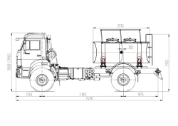 Tank truck for transportation of food liquids (technical water) ??? 4671?4-20 on chassis Kamaz 43502-D5