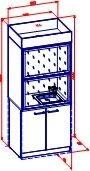Demonstration fume cupboard (wall-mounted). (School furniture brand "Interior" series "TDI School")