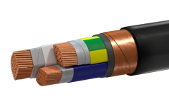 Fire-resistant power cable of PvPGng(A)-FRHF grade with copper conductors, with insulation made of cross-linked polyethylene com