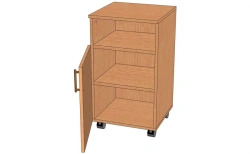 Rolling cabinet with a door and a niche. Model: TP-3