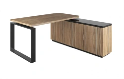 Solid wood and veneer executive desk CBp2-3-23