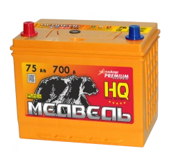 Lead battery for starting piston engines 6ST-75VLA Asia 90D26 "Bear"