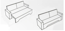 Sofa with wooden frame