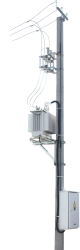 Single-phase complete transformer substations of pole type with capacity 10-25 kVA