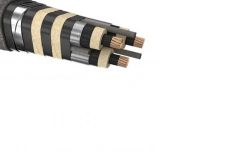 Power cables with copper conductors with paper-impregnated insulation, with lead sheathing on each core, for voltage 20-35k