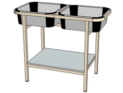 Metal-framed table "Water Centre" / SD53