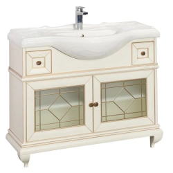 Cabinet under sink Aquaton Beatrice 105 ivory with patina 1A187201BEM601.A187.2.01B.EM6.0
