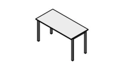 Straight table on a metal frame. Furniture set "Work"