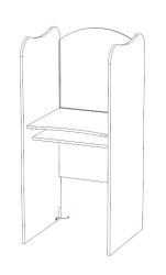 Closed single-seat table for a foreign language room with acoustic half-cabins 7 gr