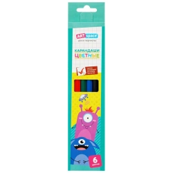 Coloured pencils ArtSpace "Monsters", 06 colour, sharpened, cardboard, europodweight