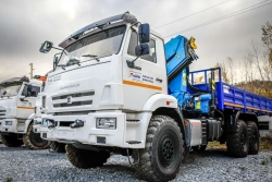 Self-propelled service platform SPO-GIRD with CMU on chassis KAMAZ 4308-G5. GIRD mark. Type 5849BF. Modification 5849BF-0000100.