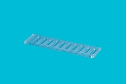 Single-use 10-well polymer immunoassay plate (transparent). Item No.: M-05