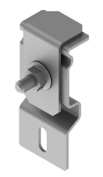 Ventilated clamp KL-FXV, with overall dimensions 40x30 mm, 2.0 mm thick, stainless steel AISI 316L.
