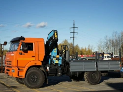 Special purpose vehicle with KMA type hydraulic loading crane on the basis of KAMAZ 43118 and its modifications 41K02N-UM