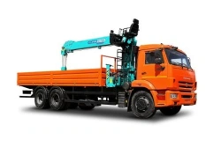 Flatbed truck KAMAZ 43118 with crane-manipulator KMU 7T
