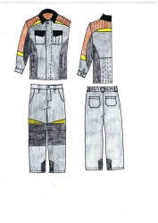 Suit for protection against general industrial contamination (K-1) for men