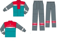 Women's suit (jacket, dungaree, headgear) for protection against general industrial pollution and mechanical effects.