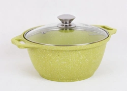 1L cast aluminium saucepan (with non-stick coating) TM Kukmara, with glass lid, "Trendy style" line