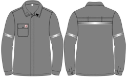 Shirt made of heat-resistant fabric from a mixture of chemical fibres for protection against elevated temperatures: thermal radi