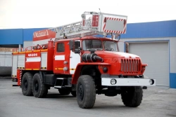 Fire tank truck with ladder ATSL-5,?-(50-70)-18, type 58819, modification 58819C, on chassis Ural-4320-1951-60, 4320-1951-62, 4