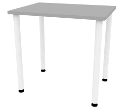 Table on round supports 800x600x750mm (WxHxH)