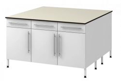 Island table on two metal pedestals 1500 OTJLg