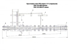 Crossing of P65 type of mark 1/11 with reinforced swivelling core of the project 2561.05.000-01