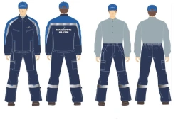 Men's suit (jacket, trousers) for Transneft Nadzor employees for protection against general industrial pollution and mechanical
