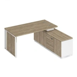 Executive desk on a supporting cabinet