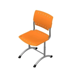 Adjustable student chair with plastic seat and backrest